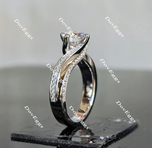 Doveggs art deco pave engagement ring only semi-mount only(Exclusively to DovEggs Stones)