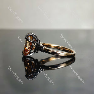 Doveggs pear solitaire colored moissanite engagement ring