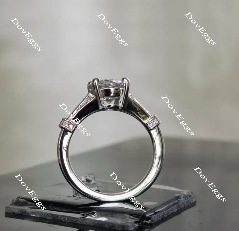 Doveggs art deco pave engagement ring only semi-mount only(Exclusively to DovEggs Stones)