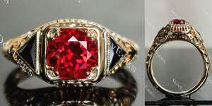 vintage colored gem engagement ring