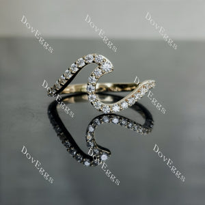 Doveggs round pave curved moissanite/lab grown diamond wedding band-2.1mm band width