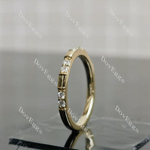 Doveggs round pave moissanite/lab grown diamond wedding band-2.0mm band width
