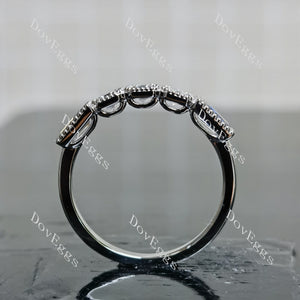 Doveggs asscher five-stone bezel moissanite wedding band-2.0mm band width