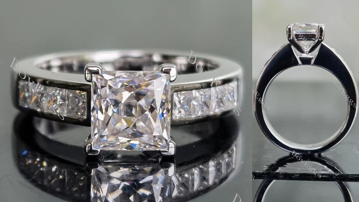 Doveggs channel set engagement ring only semi-mount only(Exclusively to DovEggs Stones) - DovEggs-Seattle