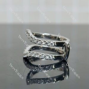 Doveggs Oval Pave Halo Half Eternity Lab Grown Diamond Bridal Set (2 rings)