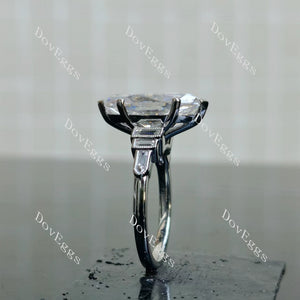 Doveggs Marquise Modified H&A cut pave side stones moissanite engagement ring