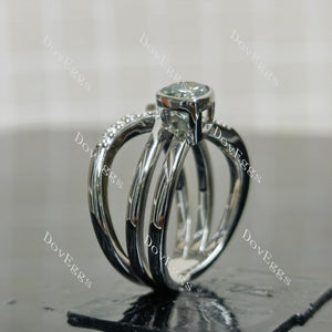 (size 8.5-8.75) Doveggs sterling silver 1.5ct pear colored moissanite engagement ring