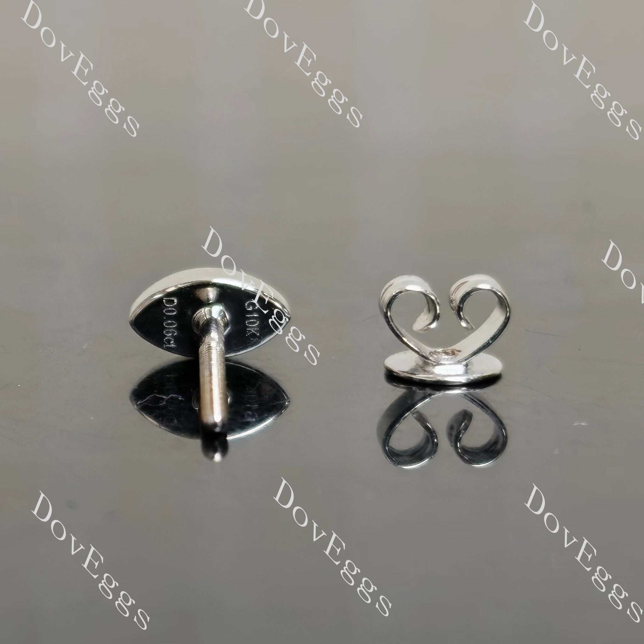 Doveggs round colored gem/moissanite/lab grown diamond eye earstuds(A pair of stud earrings)