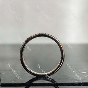 Doveggs round eternity bezel moissanite/lab grown diamond wedding band-2.5mm band width