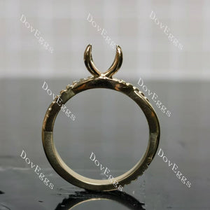 Doveggs pave curved engagement ring only semi-mount only(Exclusively to DovEggs Stones)