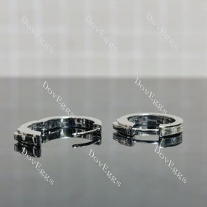 Doveggs baguette bezel moissanite/lab grown diamond earrings