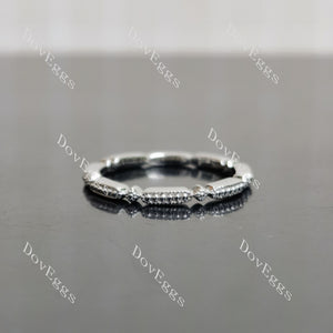 Doveggs small beaded stacking wedding band-2.0mm band width