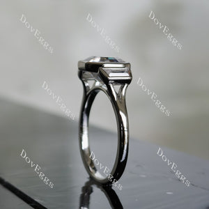 Doveggs 3ct D color Royal Asscher 3.5cttw Moissanite Stones Sterling Silver Ring