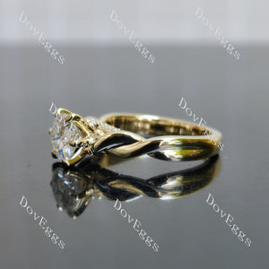 Doveggs round curved vintage moissanite engagement ring