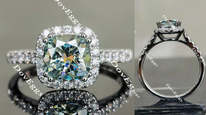 DovEggs cathedral halo pave engagement ring only semi-mount only(Exclusively to DovEggs Stones)