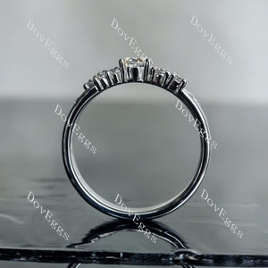 Doveggs round art deco moissanite/lab grown diamond wedding band-4.0mm band width