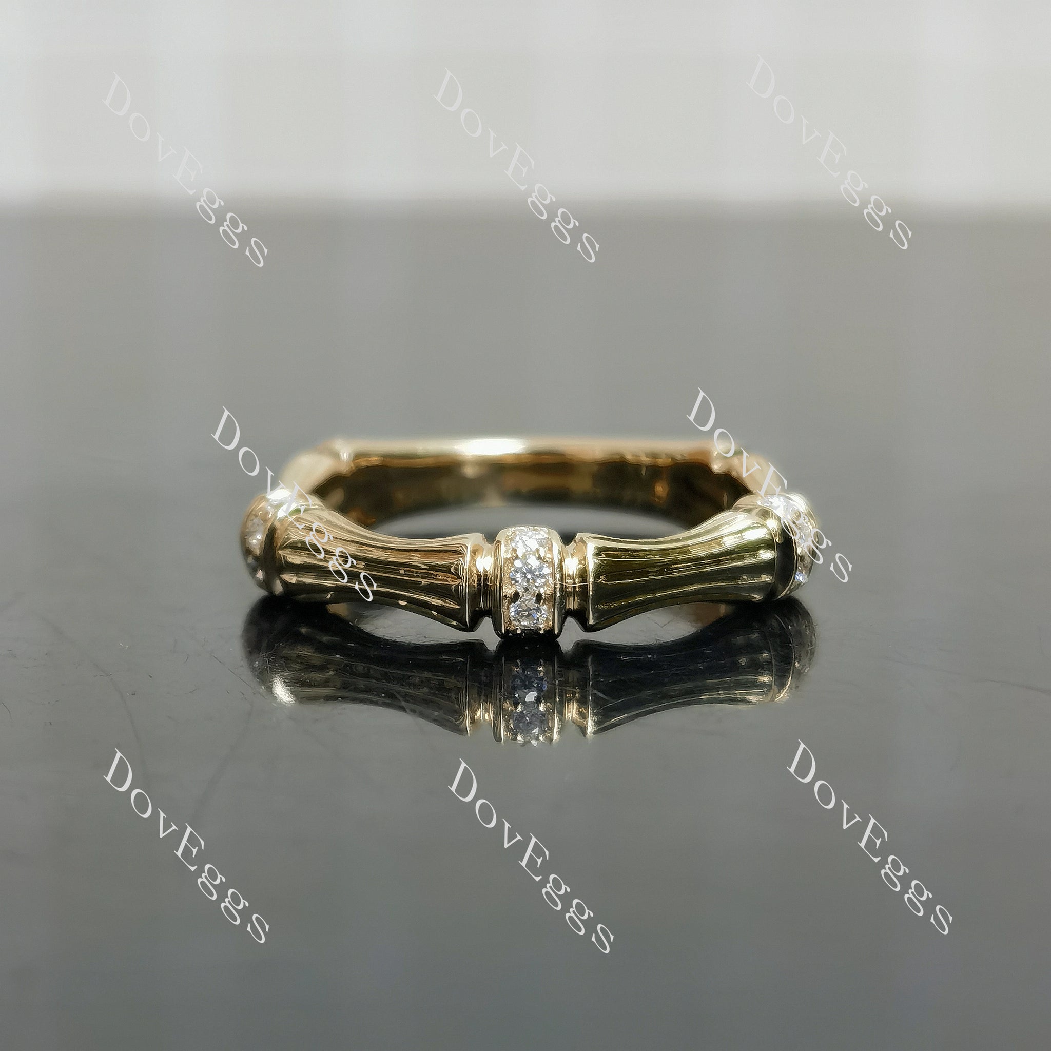 Beth's bamboo round moissanite/lab grown diamond wedding band-2.8mm band width
