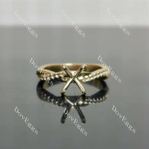 Doveggs pave curved engagement ring only semi-mount only(Exclusively to DovEggs Stones)