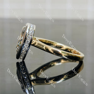 DovEggs pear bezel moissanite engagement ring