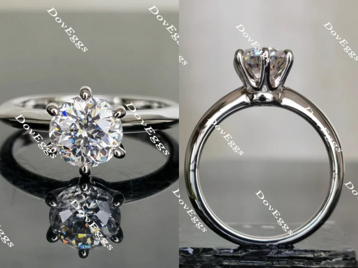 Doveggs classic 6 prongs solitaire style engagement ring semi-mount only(Exclusively to DovEggs Stones) - DovEggs-Seattle