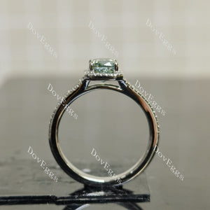 (size 5.5) Doveggs sterling silver 1ct elongated cushion colored moissanite engagement ring