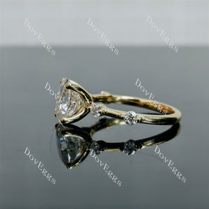 Doveggs oval pave side stones moissanite engagement ring