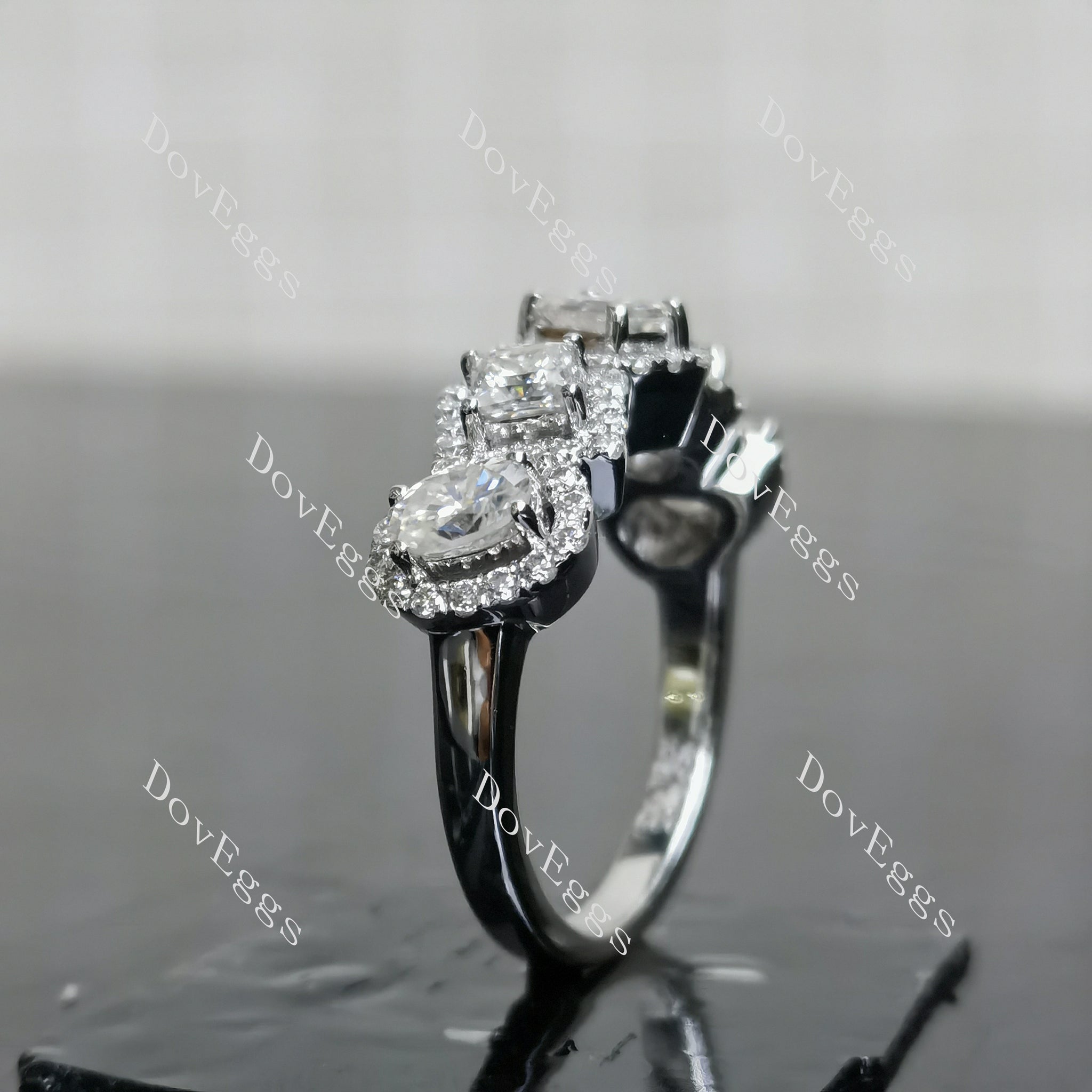 (size 6.75) Doveggs sterling silver 1.15cttw moissanite wedding band