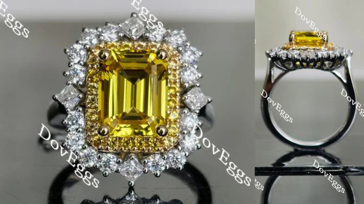 DovEggs double halo pave channel set engagement ring semi-mount only(Exclusively to DovEggs Stones)