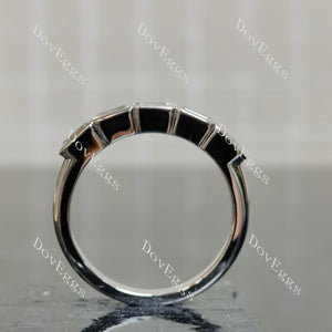 Kat’s Fab Five Emerald Bezel moissanite/lab grown diamond wedding band-2.6mm band width