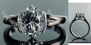 solitaire stardust grey moissanite engagement ring