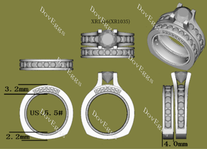 Doveggs round channel set moissanite/lab grown diamond wedding band-4.0mm band width