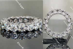 Doveggs round full eternity moissanite/lab grown diamond wedding band-4mm band width