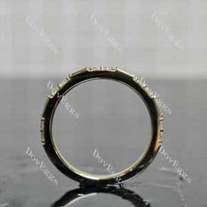 Doveggs round pave moissanite/lab grown diamond wedding band-2.0mm band width