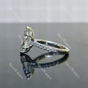 Doveggs Marquise Pave Half Eternity Lab Grown Diamond Engagement Ring