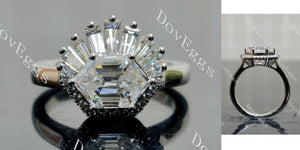 Dovie Doutch Marquise cut halo moissanite engagement ring