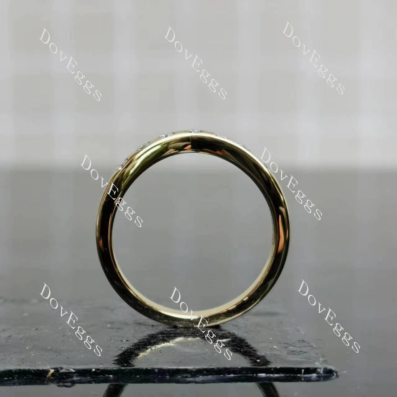 The Owen ring round moissanite wedding band-2.3mm band width