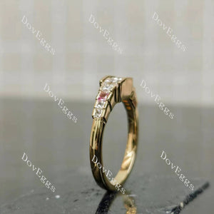 Doveggs Princess Bezel Side Stones Lab Grown Diamond Bridal Set (2 rings)