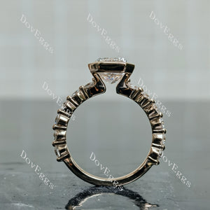 Doveggs Radiant Bezel Lab Grown Diamond Engagement Ring