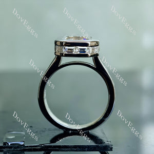Doveggs elongated emerald bezel channel set moissanite engagement ring (engagement ring only)