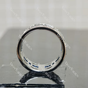 (size 7 & 6) Doveggs sterling silver round baguette colored gem wedding band