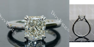 The Jessica radiant pave moissanite engagement ring