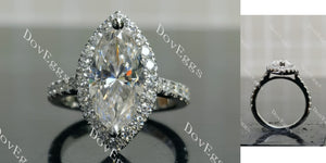 Marquise Modified H&A cut halo pave moissanite