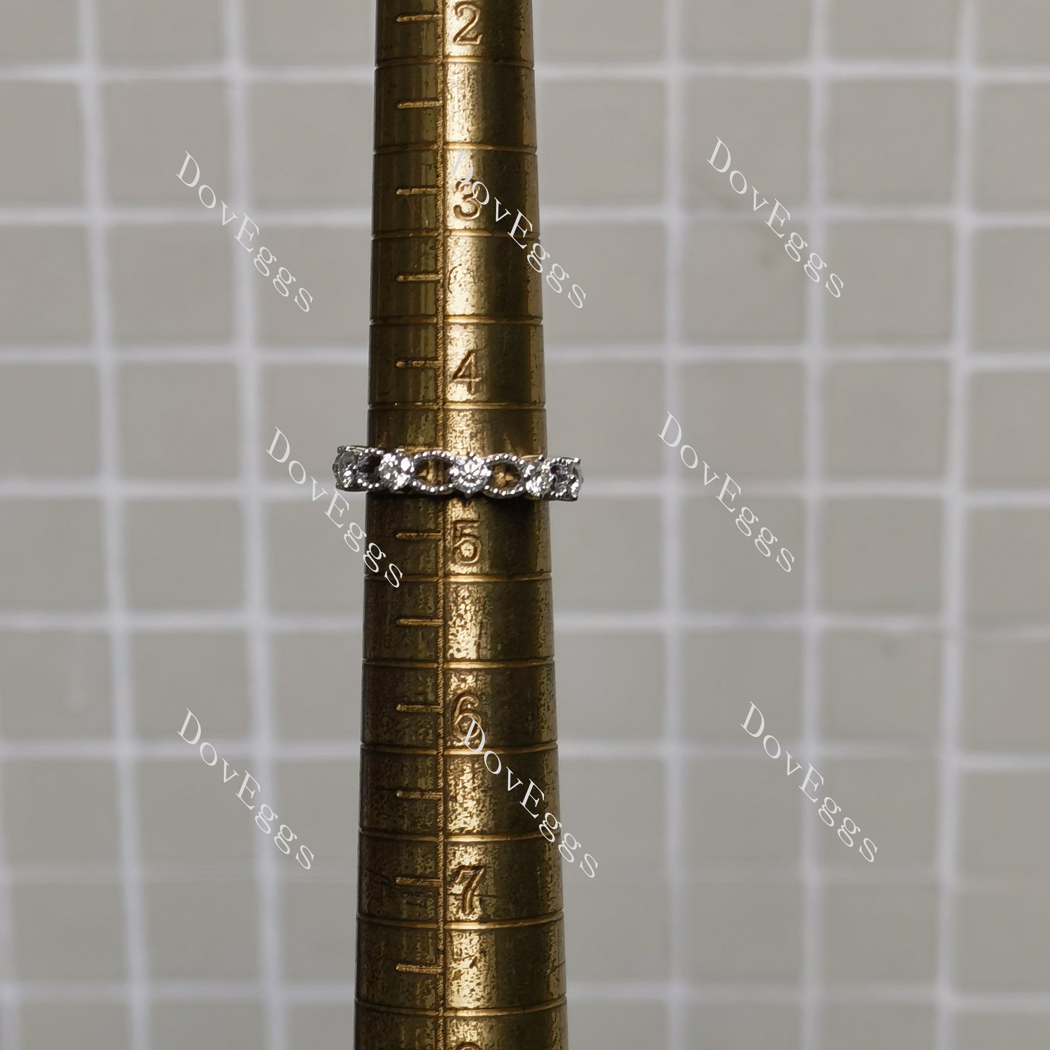 (size 4.25-4.5) Doveggs sterling silver Round moissanite wedding band
