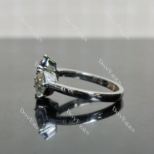 (size 7.5) Doveggs sterling silver pear asscher radiant moissanite engagement ring