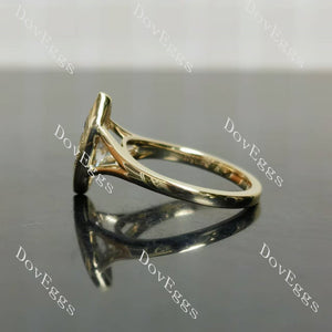 Doveggs marquise bezel solitaire split shanks moissanite engagement ring