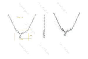 Doveggs round Zodiac Constellation moissanite/lab grown diamond pendant necklace