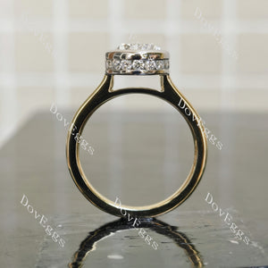 DovEggs pear bezel moissanite engagement ring