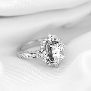 DovEggs 2ct radiant vintage moissanite engagement ring