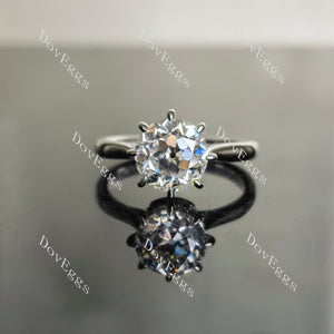 Doveggs round art deco moissanite engagement ring