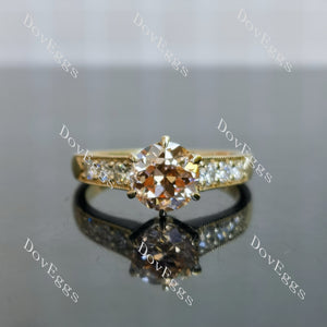 Doveggs round pave art deco moissanite engagement ring